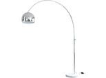 SALESFEVER Bogenlampe "Finn", weiß (chromfarben, weiß), 1, Ø 30cm H: 181cm, 1 Stk., Leuchten, Höhenverstellbar und mit Dimmschalter, Bogenlampe