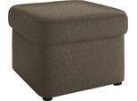 Polsterhocker DOMO COLLECTION "SARAFINA 61x61 cm, hochwertig und komfortabel", braun, B:61cm H:40cm T:61cm, Microfaser PRIMABELLE (100% Polyester) / Struktur (90% Polyester; 10% Polyacryl);Luxus-Microfaser (92% Polyester, 8% Nylon);Microfaser PRIMABELLE (100% Polyester), Hocker, Polsterhocker