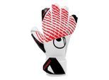 Torwarthandschuhe UHLSPORT "Torwarthandschuhe FM Absolutgrip Kids", Kinder, Gr. 5, weiß (weiß, schwarz, rot), Obermaterial: 81% Gummi rubber. 13% Polyester PES. 6% Nylon NY., Handschuhe Torwarthandschuhe