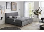 Polsterbett HAPO "Casino erhältlich in den Breiten 100, 160, 180 & 200cm", grau (anthrazit), Polyester, Höhe Liegefläche: 54, 7-Zonen-Kaltschaummatratze Gewicht bis: 100 kg H3, Betten, Polsterbett, in verschiedenen Matratzenqualitäten, Härtegraden und Farben verfügbar
