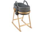 Jimmylee Moseskorb , Naturfarben, Dunkelgrau , Kunststoff, Textil, Holzwerkstoff , 51x93x81 cm , Baby- und Kindermöbel, Babyzimmer, Babybetten, Stubenwagen & Babywiegen