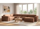 Wohnlandschaft OTTO HOME "Clayton Breite 371 cm, U-Form", braun (light braun), B:371cm H:70cm T:220cm, 100% Polyester, Sofas, Wohnlandschaft, in einem trendigen Cord-Bezug, verschiedene Kombinationen verfügbar