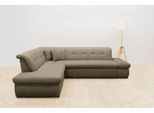 Ecksofa DOMO COLLECTION "MORIC 273x216 cm, L-Form, auch in Cord", braun (schlamm), B:273cm H:80cm T:216cm, 100% Polyester, Sofas, Ecksofa, wahlweise mit Bettfunktion und Armlehnenverstellung, auch in Cord