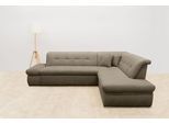 Ecksofa DOMO COLLECTION "MORIC 273x216 cm, L-Form, auch in Cord", braun (schlamm), B:273cm H:80cm T:216cm, 100% Polyester, Sofas, Ecksofa, wahlweise mit Bettfunktion und Armlehnenverstellung, auch in Cord