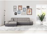 Ecksofa DOMO COLLECTION "MORIC 300x172 cm, XXL-Sofa mit viel Platz, L-Form, auch in Cord", grau (silber), B:300cm H:80cm T:172cm, Kunstleder SOFTLUX / Struktur (90% Polyester/ 10% Polyacryl);Microfaser PRIMABELLE (100% Polyester)/ Struktur (90% Polyester/ 10% Polyacryl), Sofas, Ecksofa, wahlweise mit Bettfunktion und Armteilverstellung, grau-silber