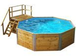 Achteckpool WEKA "MALI 2 mit Technikraum", braun, B:376cm H:116cm L:376cm, Schwimmbecken, Achteckpool, BxLxH: 376x476x116 cm