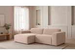 Ecksofa OTTO HOME "Clayton Breite 247 cm, L-form", beige (sand), B:247cm H:70cm T:141cm, 100% Polyester, Sofas, Ecksofa, in einem trendigen Cord-Bezug, verschiedene Kombinationen verfügbar