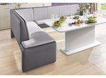 Essbank EXXPO - SOFA FASHION "Cortado, elegant und modern mit hohem Sitzkomfort", grau (schlamm, hellgrau), B:197cm H:89cm T:264cm, Strukturstoff (88%Polyester, 12% Nylon) mit Absatz Luxuskunstleder;Luxus-Microfaser (Zusammensetzung: 10% Baumwolle, 90% Polyester), Sitzbänke, Essbank, hohe Bodenfreiheit, schöne Detailverarbeitung, wahlweise Lederbezug