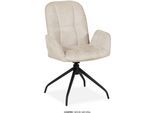 Esszimmerstuhl OMG DESIGN "Cooper", natural, schwarz, natural, B:58cm H:92cm T:63cm, Polyester, Stühle, Esszimmerstuhl, Drehstuhl mit auto-return, Armlehnenstuhl