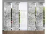 Schiebegardine HOME IN GREEN "MANDRIGA" Gr. 1, grau, B:60cm H:245cm, Polyester, Gardinen, Schiebegardine, SET DIGITALDRUCK,BAMBUSOPTIK RECYCELT