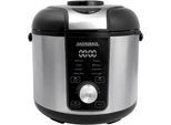 GASTROBACK Reiskocher "RiceControl low carb & steam 3 L", silber (silber, schwarz), B:27,8cm H:24cm T:25,1cm, Reiskocher, Reiskocher