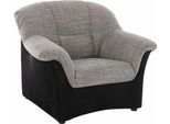 Sessel DOMO COLLECTION "SARAFINA Breite 102 cm, auch mit Federkern für noch mehr Sitzkomfort", grau (schwarz, weiß, grau), B:102cm H:83cm T:81cm, Luxus-Microfaser (92% Polyester, 8% Nylon);Microfaser PRIMABELLE (100% Polyester);Microfaser PRIMABELLE (100% Polyester) / Struktur (90% Polyester; 10% Polyacryl), Sessel, Sessel, whlw. mit Federkern, elegantes Design