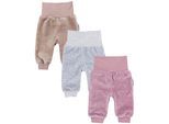 Jogginghose TUPTAM "Hose Baby Mädchen Nicki Hose 3er Pack", Mädchen, Gr. 104, N-Gr, beige (melange grau, beige, rosa), Obermaterial: 77% Baumwolle CO. 23% Polyester PES., Hosen Jogginghose