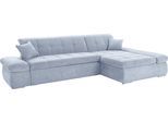 Ecksofa DOMO COLLECTION "MORIC Massiv - Belastbar bis 140 kgxSitz, 300x172 cm, XXL-Format", blau (pastelblau), B:300cm H:80cm T:172cm, Chenille (85% Polyester, 15% Acryl), Sofas, Ecksofa, L-Form, Chenilleoptik, pastelblau