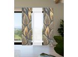 Schiebegardine HOME IN GREEN "ZEDRIC", gold (goldfarben), B:60cm H:245cm, Polyester, Gardinen, Schiebegardine, Bambusoptik, SET, recycelt, Digitaldruck