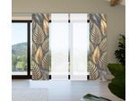 Schiebegardine HOME IN GREEN "ZEDRIC", gold (goldfarben), B:60cm H:245cm, Polyester, Gardinen, Schiebegardine, Bambusoptik, SET, recycelt, Digitaldruck
