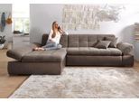 Ecksofa DOMO COLLECTION "MORIC 300x172 cm, XXL-Sofa mit viel Platz, L-Form, auch in Cord", braun (beige, braun), B:300cm H:80cm T:172cm, Kunstleder SOFTLUX / Struktur (90% Polyester/ 10% Polyacryl);Microfaser PRIMABELLE (100% Polyester)/ Struktur (90% Polyester/ 10% Polyacryl), Sofas, Ecksofa, wahlweise mit Bettfunktion und Armteilverstellung, beige-baun