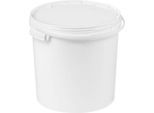 Eimer, mit Deckel & Griffen, 10 l, Ø 270 x H 264,5 mm, ISO-Norm, lebensmittelecht, temperaturbeständig, stapel- & nestbar, recycelbares PP, weiß, 5 Stück