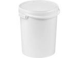 Eimer, mit Deckel & Griffen, 12 l, Ø 290 x H 261 mm, ISO-Norm, lebensmittelecht, temperaturbeständig, stapel- & nestbar, PP, weiß, 5 Stück