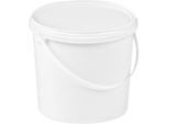 Eimer, mit Deckel & Griffen, 20 l, ISO-Norm, Ø 326 x H 320 mm, lebensmittelecht, temperaturbeständig, stapel- & nestbar, PP, weiß, 5 Stück