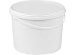Eimer, mit Deckel & Griffen, 2,5 l, ISO-Norm, Ø 157 x H 320 mm, lebensmittelecht, temperaturbeständig, stapel- & nestbar, PP, weiß, 10 Stück