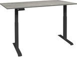 Schreibtisch MÄUSBACHER "Big System Office, Arbeitstisch, Bürotisch", grau (schwarz matt, beton, schwarz matt, beton), B:120cm, Tische, Schreibtisch, Breite 120 cm, elektrisch höhenverstellbar, beton