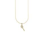 Kette mit Anhänger FIRETTI "Schmuck Geschenk Halskette mit Anhänger Tannisschläger", gelbgoldfarben, kristallweiß, Halsketten, Damen, Silber 925 (Sterlingsilber), L: 45 B: 1mm, mit Zirkonia (synth.), B:1mm