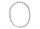 Kette ohne Anhänger DIESEL "Schmuck Geschenk Edelstahl Halsschmuck Halskette Diesel Font", edelstahlfarben, rot, Halsketten, Damen, Edelstahl, L: 50 B: 8mm, glänzend, Emaille, B:8mm