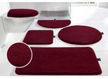 Badematte BRUNO BANANI "Lana, Badvorleger, Badezimmer Teppich" Gr. 8, rot (bordeaux), halbrund (50cm x 80cm ), 1 Stk., Polyacryl, Badematten, Badematte, Badteppich, Badematten, unifarben, auch als 3 teiliges Set & rund