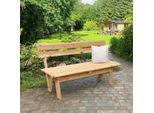 Gardenson Gartenbank, Natur, Holz, Spießtanne, 2-Sitzer, 62x82.5x150 cm, FSC 100%, mit Rückenlehne, Gartenmöbel, Gartenbänke