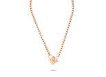 Kette mit Anhänger LIEBESKIND BERLIN "Schmuck Geschenk Edelstahl Halskette The Love Bond", rosa (roségoldfarben), Halsketten, Damen, Edelstahl, L: 45 B: 5mm, B:5mm