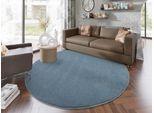 Teppich OCI DIE TEPPICHMARKE "NEW VILLA MELANGE, auch in rechteckig", blau, H:20mm Ø:160cm, Polypropylen, Teppiche, Teppich, dichter Shaggy, melierte uni Farben, robuster Hochflor, Wohnzimmer