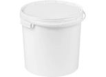 Eimer, mit Deckel & Griffen, 10 l, Ø 270 x H 264,5 mm, ISO-Norm, lebensmittelecht, temperaturbeständig, stapel- & nestbar, recycelbares PP, weiss, 5 Stück