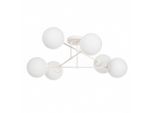 Deckenleuchte Moon, Creme, Weiß, Metall, Glas, 76x31x76 cm, Made in EU, Made in Europe, Handmade in Europe, Europäischer Sicherheitsstandard, Schutzklasse I (Erdungsanschluss), Lampen & Leuchten, Innenbeleuchtung, Leuchten nach Räumen, Bürolampen