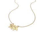 Kette mit Anhänger FOSSIL "Schmuck Geschenk Edelstahl Halskette Blume Sutton", gelbgoldfarben, kristallweiß, Halsketten, Damen, Edelstahl, L: 45,5 B: 1mm, mit Glasstein, B:1mm