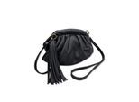 Umhängetasche "Nappa", Mädchen, Gr. B/H/T: 23cm x 19cm x 6cm onesize, schwarz, Leder, COLLEZIONE ALESSANDRO, Taschen Umhängetasche, weiche Ledertasche mit Quaste