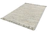Teppich "Arina", beige (blau), B:170cm H:10mm L:240cm, Baumwolle, Wolle, SCHÖNER WOHNEN-KOLLEKTION, Teppiche, Teppich, 80% reine Wolle, gewebte Struktur, meliert, mit Fransen, Wohnzimmer