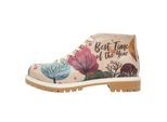 Stiefel DOGO "Shortcut Boots Around The World Damen Stiefeletten", Damen, Gr. 38, Normalschaft, rot (beige, rot), Lederimitat, Schuhe Stiefel, Handgefertigt