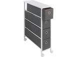 Ablageelement MAXIMEX "Nischenwagen", grau (weiß, anthrazit), B:20cm H:58cm T:79cm, MDF, Polypropylen, Regale, Ablageelement, mit 4 Schubladen