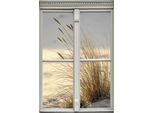 Wandsticker QUEENCE "Düne", beige (natur), B:120cm H:80cm, Wandtattoos, Wandsticker, Wandsticker, Wandbild, selbstklebend, 3D, Fenster