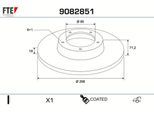 FTE Bremsscheibe 9082851 Hinterachse voll 298mm 18mm für Mercedes