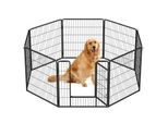 FEANDREA L-XXL Hundezaun 8 Platten transportabel schwarz 1,6 m, 1,6 m, 80 cm