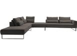 Ecksofa MUSTERRING, mocca, B:308cm H:88cm T:290cm, 85% Polyester, 15% Viskose, Sofas, Ecksofa, mit Zwischenhocker, wahlweise mit Funktion und Kissen, Maße 290 x 308