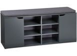 Schuhschrank KESPER "Schuhschrank mit Sitzkissen, 2 Türen, FSC", grau, B:103cm H:48cm T:30,5cm, FSC-zertifizierter Holzwerkstoff, Schränke, Schuhschrank