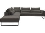 Ecksofa MUSTERRING "JustB PM100", grau (mocca), B:308cm H:88cm T:200cm, 85% Polyester, 15% Viskose, Sofas, Ecksofa, wahlweise mit Funktion und Kissen, mit Metallkufe, Maße 200 x 308 cm