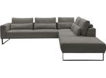 Ecksofa MUSTERRING "JustB PM100", grau (elephant), B:308cm H:88cm T:200cm, 85% Polyester, 15% Viskose, Sofas, Ecksofa, wahlweise mit Funktion und Kissen, mit Metallkufe, Maße 200 x 308 cm