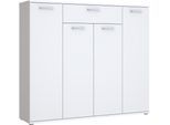 Kommode FORTE "Kombikommode, Stauraum, Einlegeböden verstellbar", weiß, B:139,3cm H:120,7cm T:34,1cm, Holzwerkstoff, Sideboards, Kommode, B/H/T ca.140/120/34 cm, viel Stauraum, PEFC zertifiziert