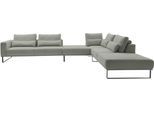 Ecksofa MUSTERRING, light, grau, B:308cm H:88cm T:290cm, 85% Polyester, 15% Viskose, Sofas, Ecksofa, mit Zwischenhocker, wahlweise mit Funktion und Kissen, Maße 290 x 308