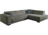 Ecksofa DIE PLANBAR "MP-IN15053 L-Form breiter Schenkel", grau (forest), B:323cm H:73cm T:222cm, 88% Polyester; 12% Polyamid, Sofas, Ecksofa, mit Kopfteilverstellung, wahlweise mit manueller Vorziehbank