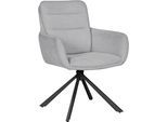 Esszimmerstuhl OTTO HOME "Asly", grau, B:58cm H:88cm T:68cm, Webstoff 100% Polyester, Stühle, Esszimmerstuhl, mit hochwertigem Webstoff, Metallgestell und 360-Funktion